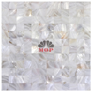 Seamless White Mother Of Pearl Mosaic Slab
