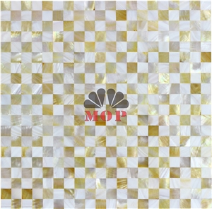 White Yellow Without Joints Pearl Shell Mosaic