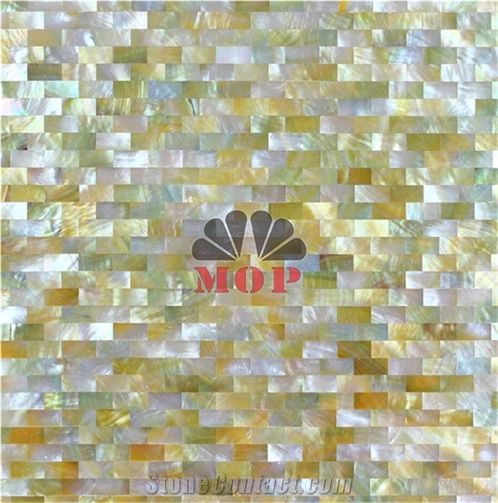 Wholesale Seamless Mirror Tile Yellow Lip Shell Mosaic