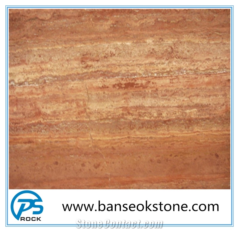 High Quality Red Travertine Polished Floor Tiles