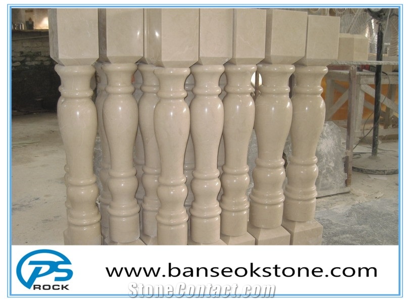 High Quality Royal Botticino Marble Balustrade & Railings, Handrail
