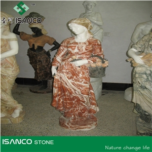 China White Marble Garden Sculpture & Statue / Human Sculptured Handcarved Exterior for Garden Decoration