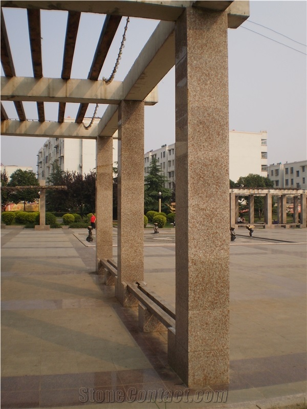 G384 Pearl Red Building Wall Granite Stone Tiles,Outdoor Sides Stone,Popular Red Stone