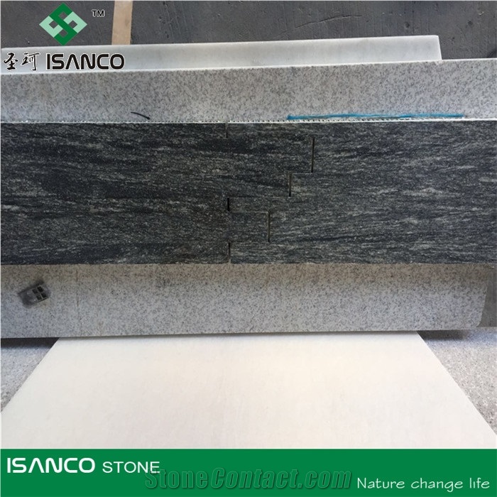 Grey Granite Walling Cultured Stone, Grey Granite Random Shape Wall Cladding Pieces, China Grey Granite Cultured Stone for Walling