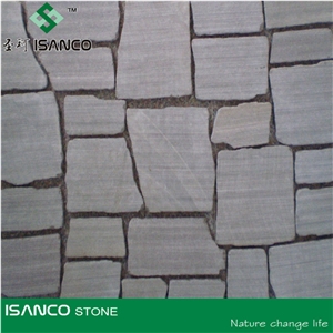 Purple Sandstone Crazy Flagstone on Mesh,Irregular Shape Pavers, Mesh Stone Paving, Stone Net Paste, Random Flagstone