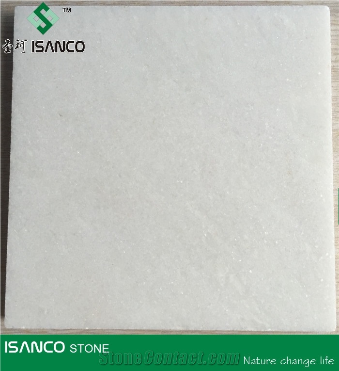 Sanco Stone Snow White Marble Slab, Polished Pure White Marble Tiles, Natural White Marble for Indoor Flooring & Wall Covering