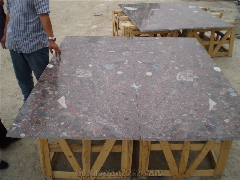 Seven Color Granite Stone Table & Kitchen Countertop, Polished Colorful Granite Stone