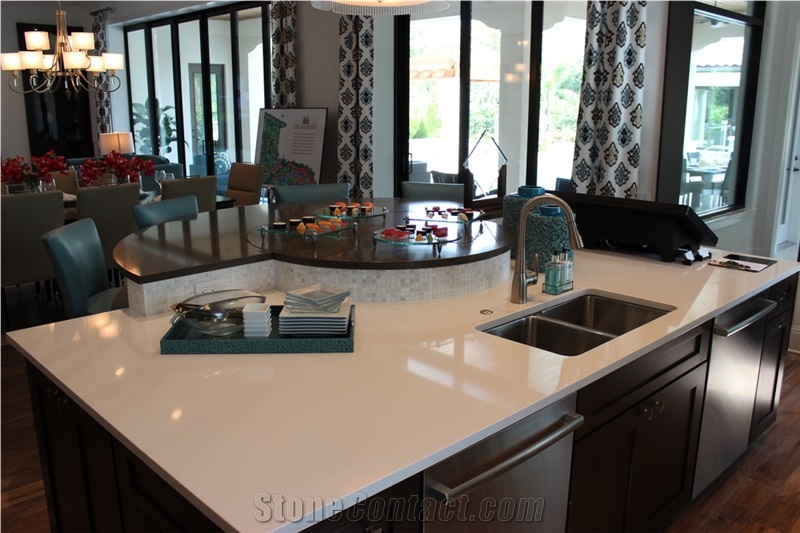 Pure White Solid Surface Kitchen Top