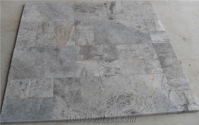Silver Travertine Slabs & Tiles, Turkey Grey Travertine