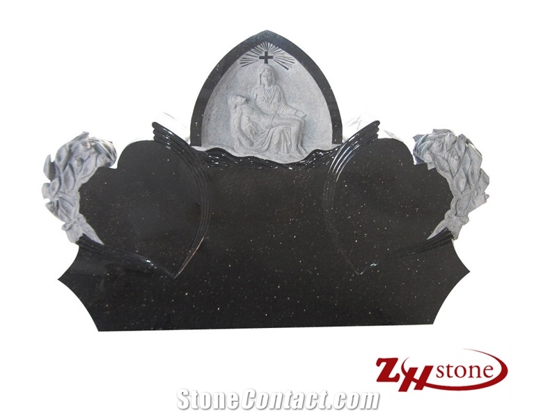 Cheap Price Flying Angel Carving Shanxi Black/ China Black/ Absolute Black Granite Monument Design/ Western Style Tombstones/ Angel Monuments/ Single Monuments/ Cemetery Tombstones