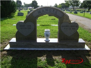 Cheap Price Heart Design with Side Vase Sesame White/ G603 Granite Heart Tombstones/ Single Monuments/ Upright Monuments/ Engraved Tombstones/ Headstones