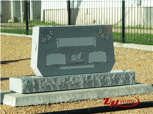 Cheap Price Polished Straight Sesame White/ G603 Granite Tombstone Design/ Western Style Monuments/ Headstones/ Monument Design/ Upright Monuments