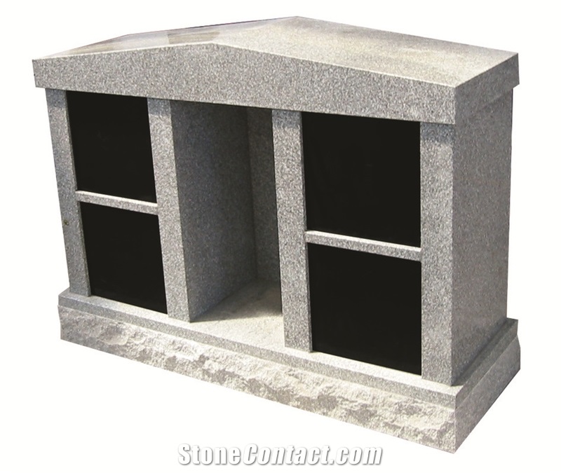 Good Quality 4 Crypts G603/ Sesame White/ Shanxi Black Granite Columbarium/ Cemetery Columbarium/ Cremation Columbarium
