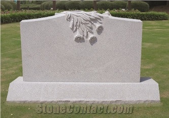 Good Quality Beveled Roof Top with Cross and Side Columns Sesame White/ G603 Granite Cross Tombstones/ Cemetery Tombstones/ Engraved Tombstones/ Gravestone/ Engraved Headstones