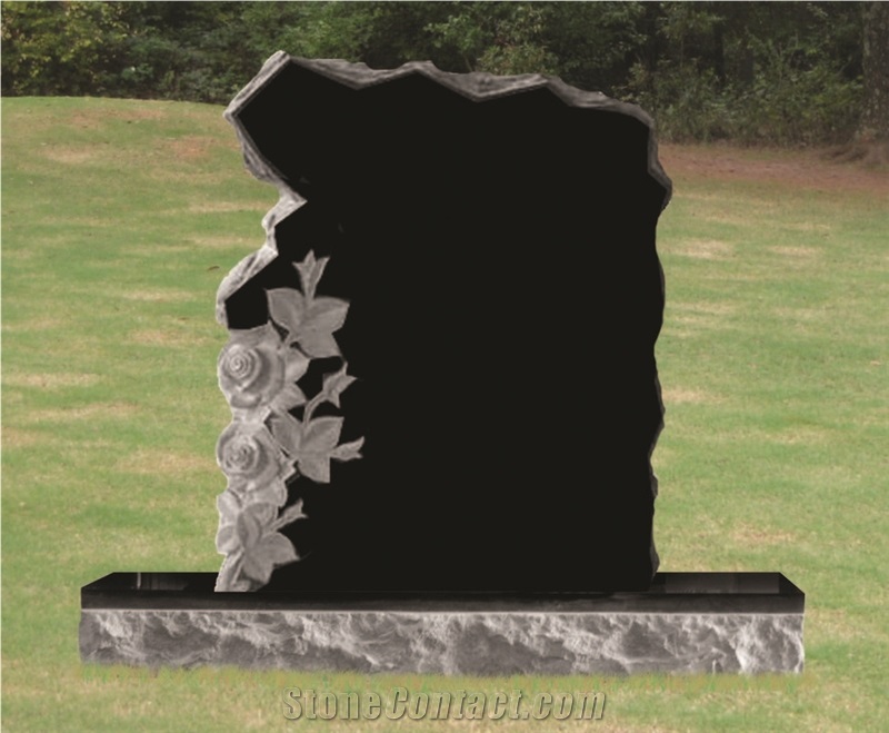 Good Quality Hand Crafting Flat Top with Corner Check G603/ Sesame White Granite Engraved Headstones/ Monument Design/ Western Style Monuments/ Gravestone/ Custom Monuments