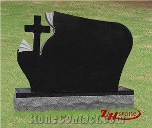 Good Quality Oval Top with Tree Carving Absolute Black/ China Black/ China Black Granite Single Monuments/ Upright Monuments/ Engraved Tombstones/ Headstones/ Engraved Headstones