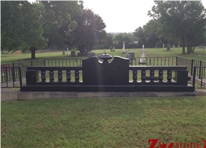 Good Quality Serp with Notch Design Side Balustrade Bench Western Style Tombstones/ Family Monuments/ Monument Design/ Western Style Monuments/ Custom Monuments