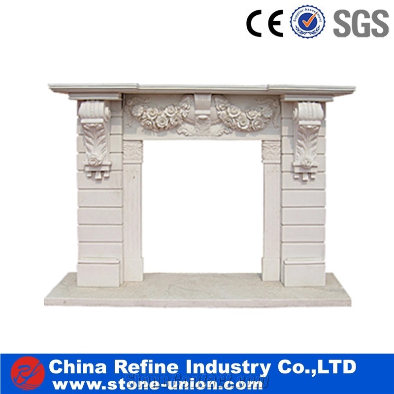 2017 New Design Western European Customized Figure,Hand Carving Sculptured Fireplace Mantel,China Natural Stone High Quality White Marble Fireplace
