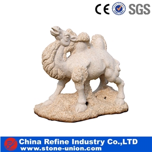 Beige Granite Animal Carving, Granite Sculpture, Statue