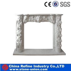 Carved Marble Fireplace, Fireplace Decorating,Traditional Style Fireplace