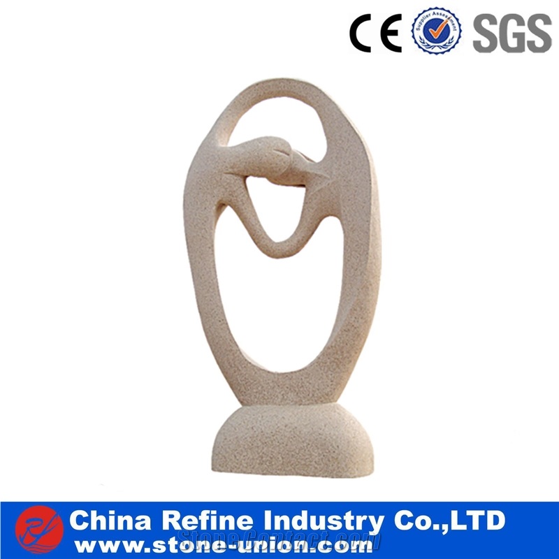 China Beige Granite Abstract Sculpture, Grey Beige Abstract Sculpture & Statue, Abstract Garden Sculptures