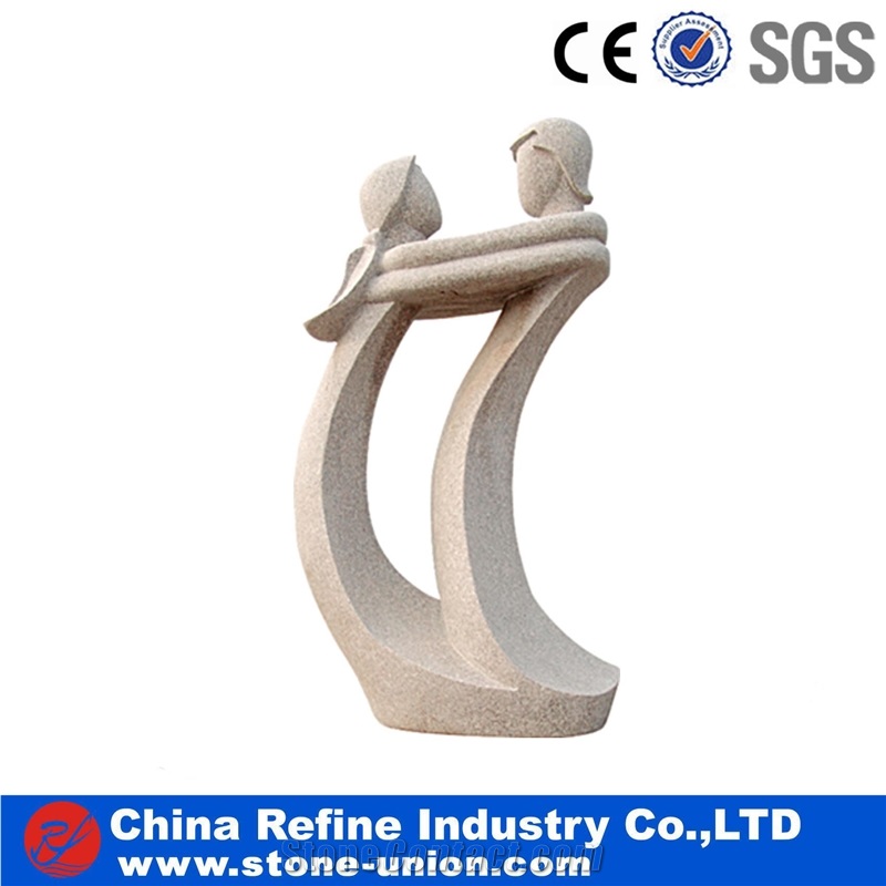 China Beige Granite Abstract Sculpture, Grey Beige Abstract Sculpture & Statue, Abstract Garden Sculptures