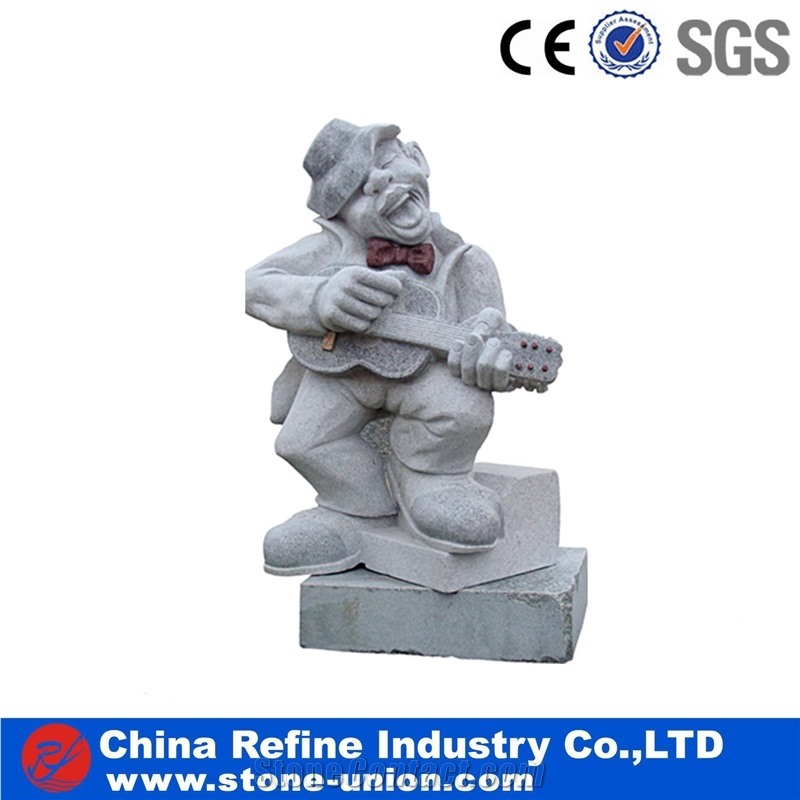 China Grey Granite Human Sculpture, Grey Granite Children Sculpture & Statue, Garden Kids Statues