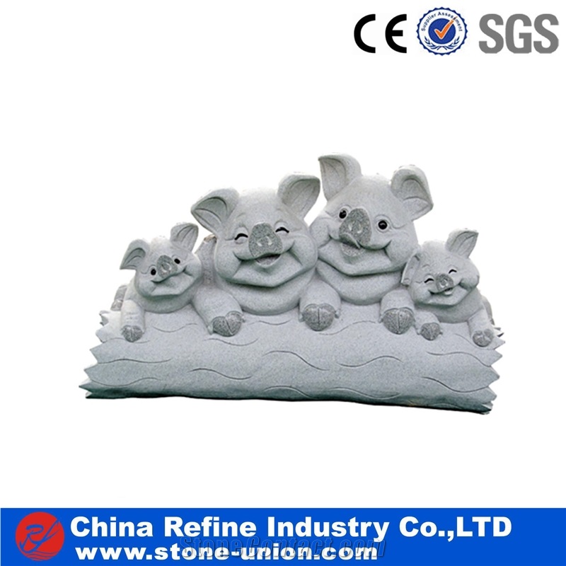 China Grey Natural Granite Animal Statue & Sculpture, Grey Granite Statues,Landscape Animals Statues