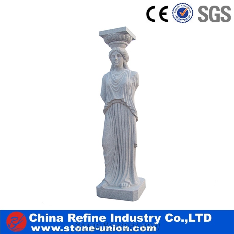 China White Granite Animal Sculpture, Grey Granite Soliers Sculpture & Statue