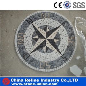 Decorative Stone Mosaic Inlay Medallion for Living Room,Polished Round Water Jet Medallions Inlay Flooring Tiles
