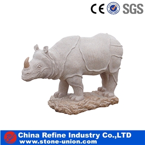 Granite Beige Natural Stone Carving Animal Sculpture Garden Sculpture