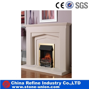 Marble Carved Indoor Fireplace Mantel, Marble Fireplace Surrounding, Fireplace Hearth