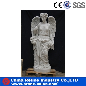 Marble Cemetery Angel Statue with Wings ,Kid Boy Nude Angel Statue,Weeping Angel Statue