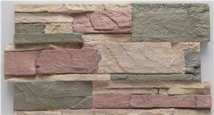 Mixed Color Slate Culture Stone , Brick Stacked Stone , Split Face Culture Stone