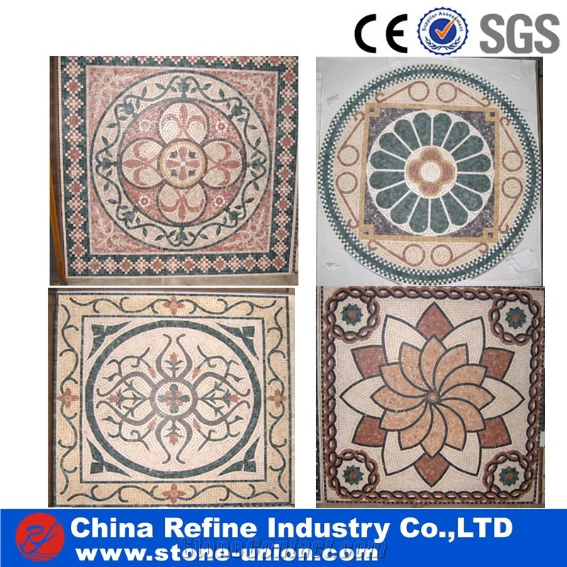 Mosaic Pattern Decorative Floor Tile,Indoor Decorative Stone Mosaic Tile,Waterjet Medallion in Marble Mosaic