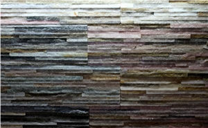 Multicolor Quartzite Culture Stone , Thin Tiles for Sale , Wall Panel , Wall Cladding