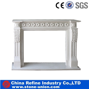 Polish Fireplaces Mantel/Hearth/Design/Surround, White Marble Fireplace,Western Modern Style Handcraved Sculpture
