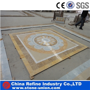Royal House Interior Marble Mosaic Waterjet Medallion Floor Tiles,Multi Color Marble Polished Inlay Flooring Tiles Pattern