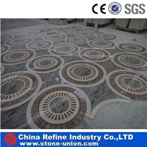 Waterjet Marble Carpet Medallions Pattern for Home Decoration,Polished Round Water Jet Medallions Inlay Flooring Tiles