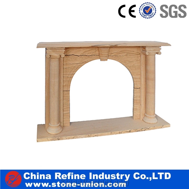 Western Style Fireplace,China Marble Fireplace,Modern Sculptured Fireplace