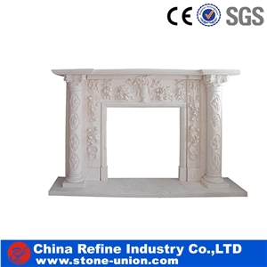 White Marble Fireplace, Natural Stone White Marble Fireplaces Factory Wholesale