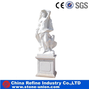 White Marble Handcarved Human Sculptured