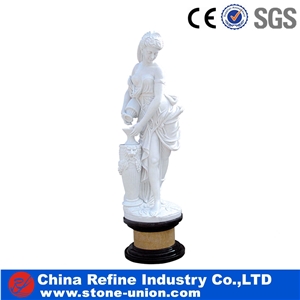 White Marble Human Sculpture, White Stone Landscape Sculptures