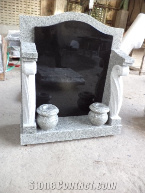 Granite Angel Tombstone, Black Granite Monument & Tombstone