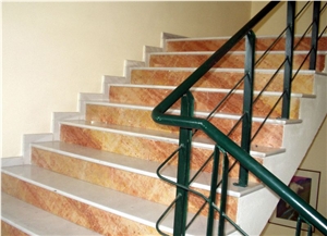 veria marble stairs & steps, white marble stair risers, staircases