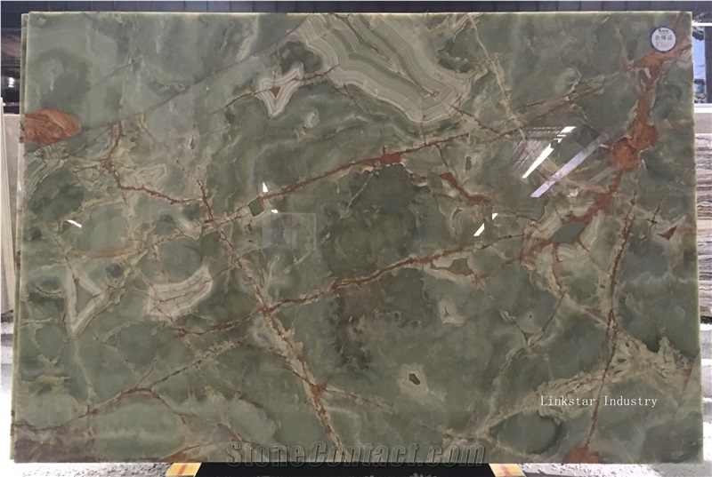 Natural Green Onyx Tiles Slabs, Onyx Wall Covering