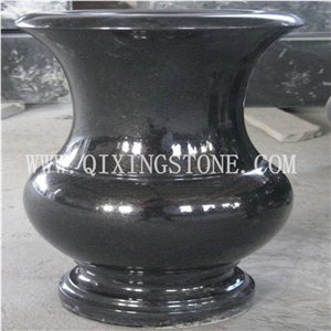 Fashion Shanxi Black Granite Flower Vases for Headstones