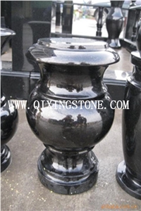 Memorial Shanxi Black Granite Vase for Gravestone
