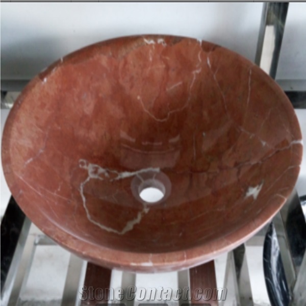 Rosso Acicante Marble Stone Sink & Basin
