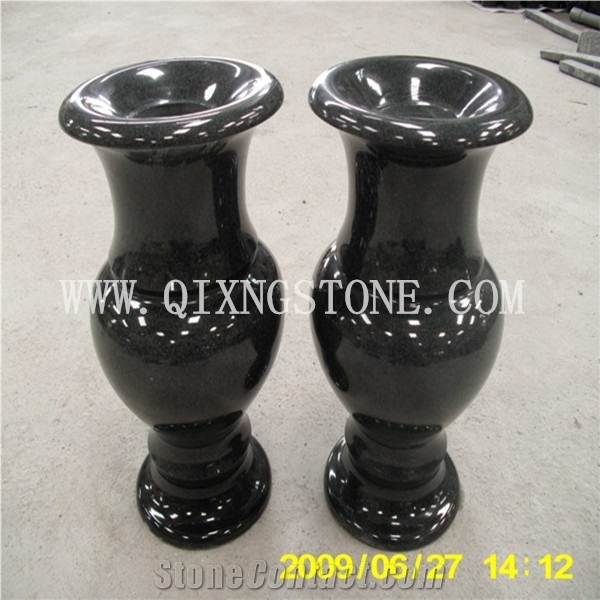 Shanxi Black Granite Headstone Flower Vase